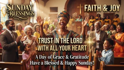 African American Sunday blessings GIF with uplifting faith, joy, prayer, and peaceful Sunday morning inspiration
