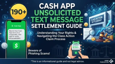 Cash App unsolicited text message settlement guide explaining eligibility, claims, and payment information