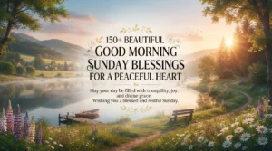 Beautiful good morning Sunday blessings with peaceful sunrise bringing hope, joy, faith, and a calm heart