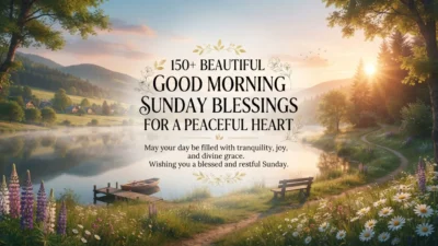 Beautiful good morning Sunday blessings with peaceful sunrise bringing hope, joy, faith, and a calm heart
