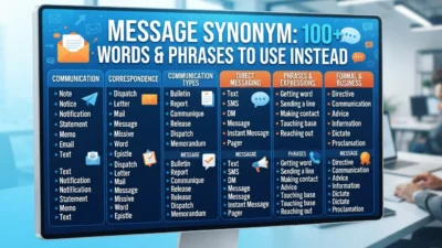 Message synonym words and phrases to use instead for texts, notes, greetings, and meaningful communication