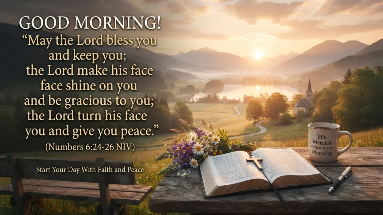 Bible verse religious good morning blessings to start your day with faith, peace, hope, and God's grace