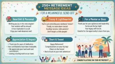 Retirement message ideas for a meaningful send-off filled with gratitude, congratulations, happiness, and warm wishes