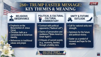 Trump Easter message highlighting key themes of faith, hope, family, renewal, and Easter meaning