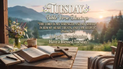 Tuesday Bible verse blessings to begin your morning with faith, peace, hope, and God's guidance