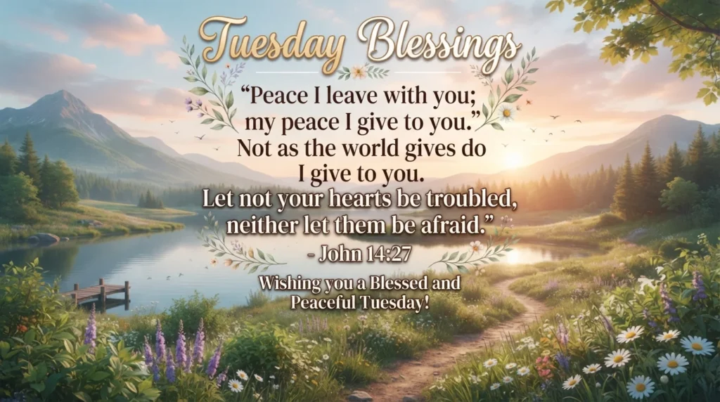 Tuesday Bible verse blessings for peace, faith, hope, and God's comforting presence throughout your day