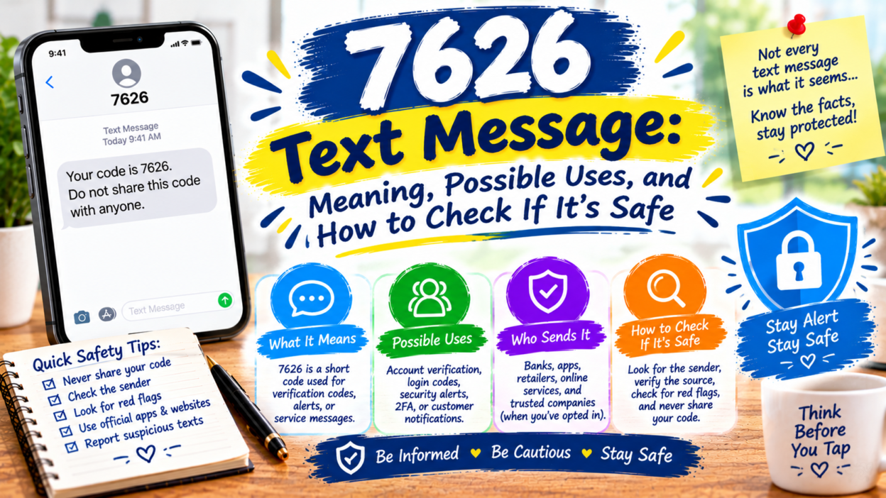 7626 text message meaning, possible uses, and safety tips for checking unfamiliar messages and avoiding scams