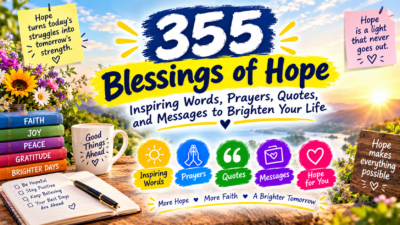 355 blessings of hope with inspiring words, heartfelt prayers, uplifting quotes, and meaningful messages for a brighter life