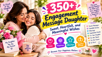 350+ short engagement message daughter wishes with sweet, heartfelt, and meaningful words to celebrate her special day